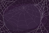 Vector spider web background. Halloween banner decoration