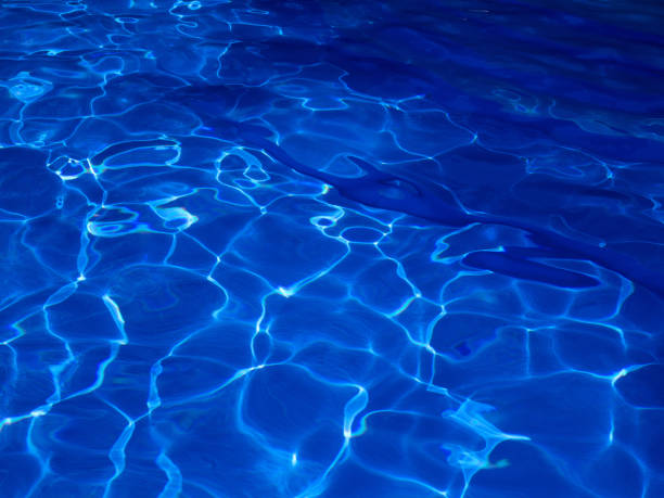 istock Abstract blue texture of swimming pool water with reflections 1345971659