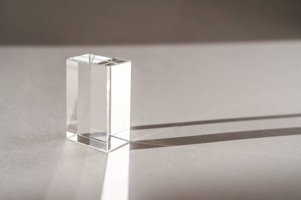 istock Transparent crystal prism on a white background. 1345973439