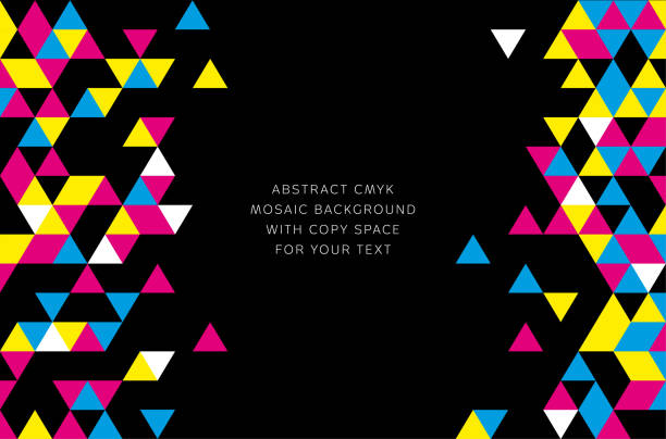 Abstract mosaic background from CMYK triangles Abstract mosaic background from CMYK triangles with place for text - print concept. Vector illustration. cmyk stock illustrations
