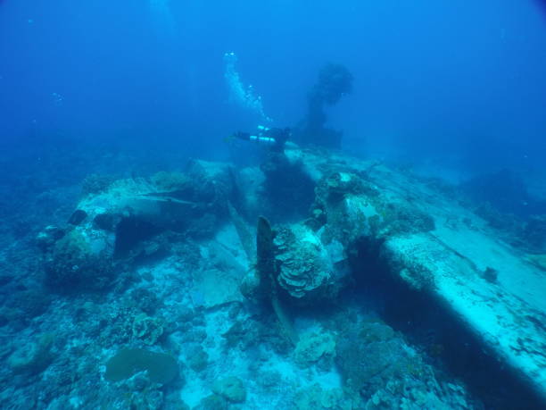 istock Japanese navy airplane Emily seaplane in WW2 1345977433