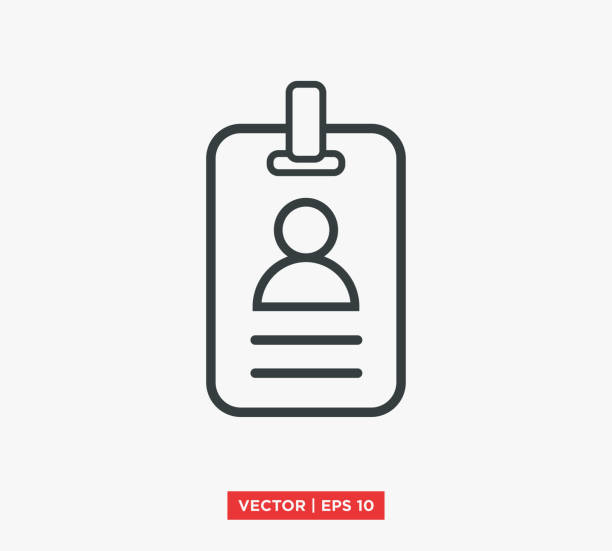 stockillustraties, clipart, cartoons en iconen met id card icon vector illustration design editable resizable eps 10 - sleutelkoord