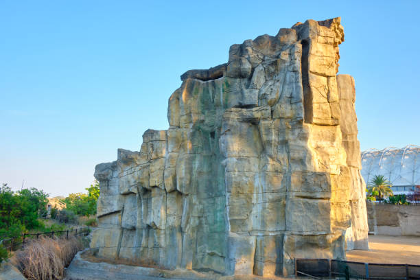 istock a high climbing wall in a sport park 1345978649