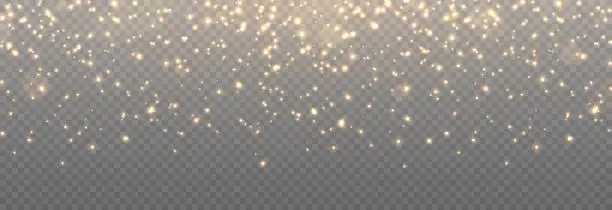Vector illustration of Vector magic glow. Magic dust falls from the sky. Glittering dust. Magic dust. Christmas light.