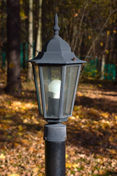 istock a street light in an autumn park 1345978870