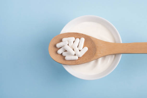 istock Fermented foods, dairy, nutritional supplement, healthy digestion concept 1345980068