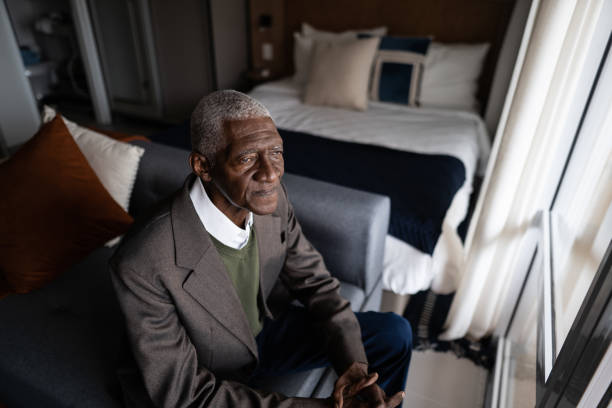 istock Contemplative senior man at home 1345980201