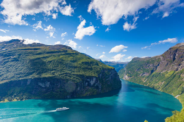 istock Fjord Geirangerfjord with cruise ship, Norway. 1345981666