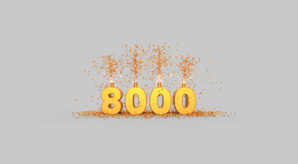 istock eight thousand celebration - thank you illustration - 3D rendering 1345984308