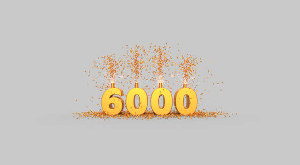 istock six thousand celebration - thank you illustration - 3D rendering 1345984323