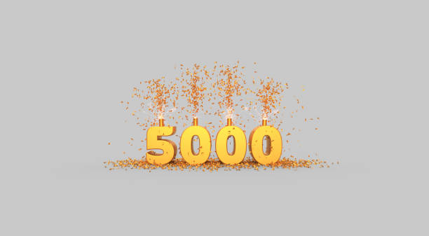 istock five thousand celebration - thank you illustration - 3D rendering 1345984341