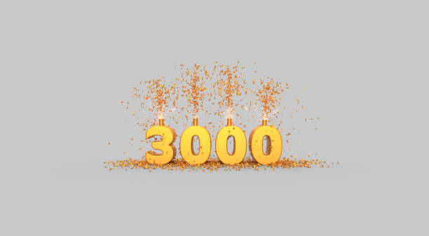 istock three thousand celebration - thank you illustration - 3D rendering 1345984358