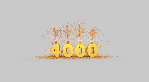 istock four thousand celebration - thank you illustration - 3D rendering 1345984398