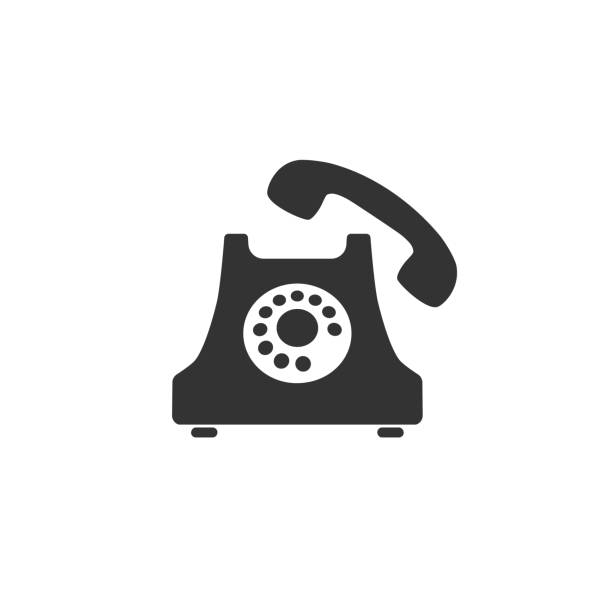 ilustrações, clipart, desenhos animados e ícones de telefone retrô vintage em um desenho animado estilo flat. ícone. ilustração vetorial - telephone receiver