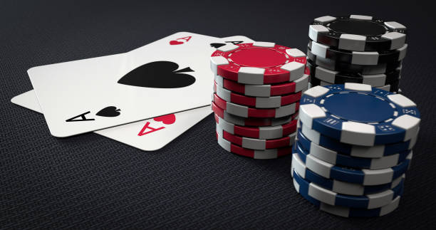 istock Poker Chips And Playing Cards - 3D Illustration 1345992454