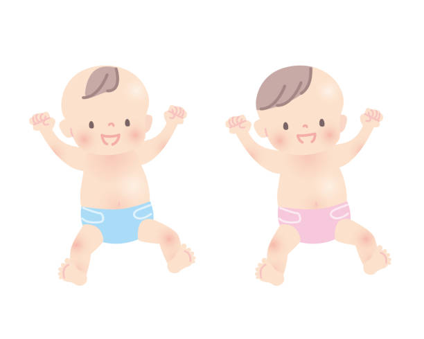 ilustraciones, imágenes clip art, dibujos animados e iconos de stock de ilustración de cuerpo entero de lindo bebé con sonrisa - babies only illustrations