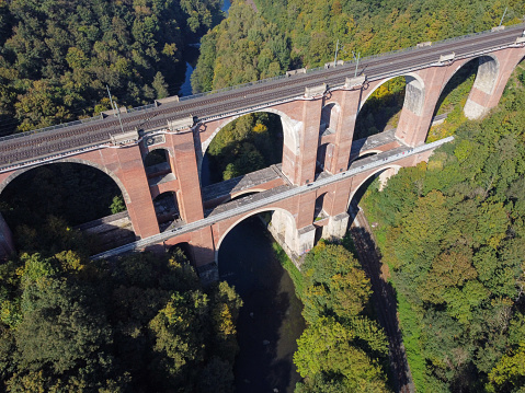 Elstertal bridge in Vogtland from above
