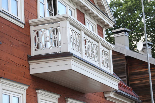 istock Beautiful old red architecture house with small unique details. 1345998140