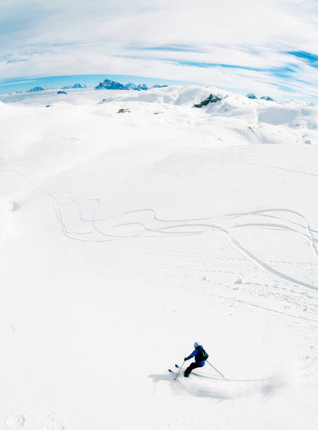 istock Ski and snowboard on dolomites 1345999076