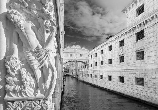 Black and white architecture in Venice.