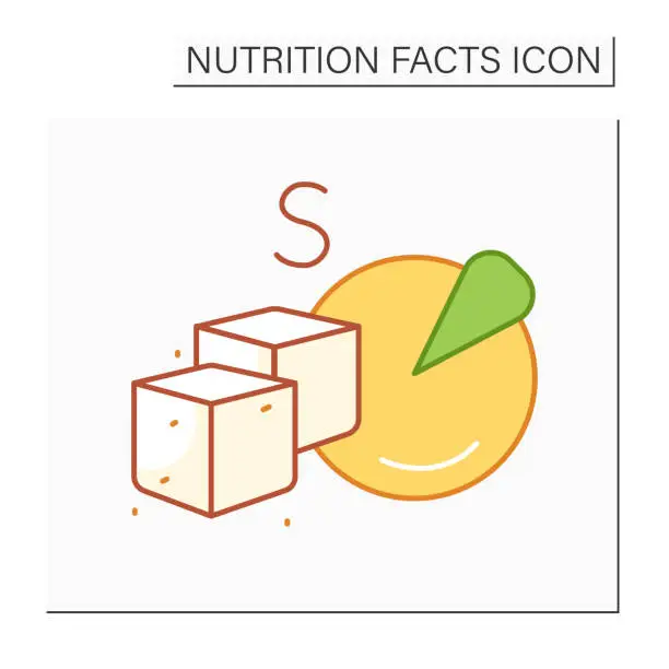 Vector illustration of Total sugar color icon