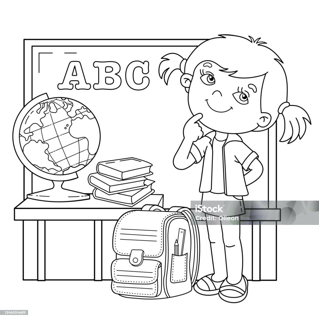 Ilustración de Dibujo Para Colorear Esquema De Niña De Dibujos Animados Con Útiles Escolares Pequeño Estudiante O Escolar Con Globo Libros Y Cartera Lección Escolar Libro Para Colorear Para Niños y más Ilustración de Dibujo Para Colorear Esquema De Niña De Dibujos Animados Con Útiles Escolares Pequeño Estudiante O Escolar Con Globo Libros Y Cartera Lección Escolar Libro Para Colorear Para Niños y más