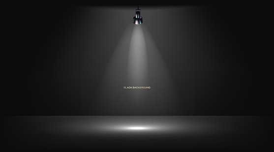 Stylish black background with light effects. Vector.