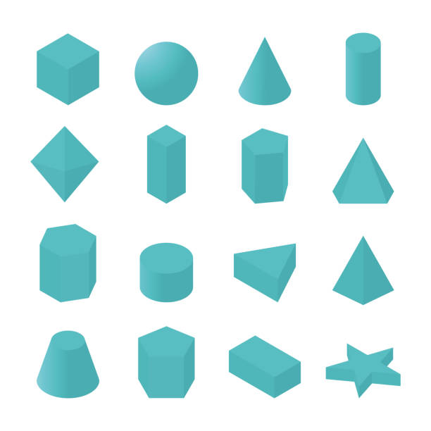 ilustraciones, imágenes clip art, dibujos animados e iconos de stock de conjunto básico de formas isométricas azules. geometría figuras 3d para el concepto educativo. - prismas rectangulares
