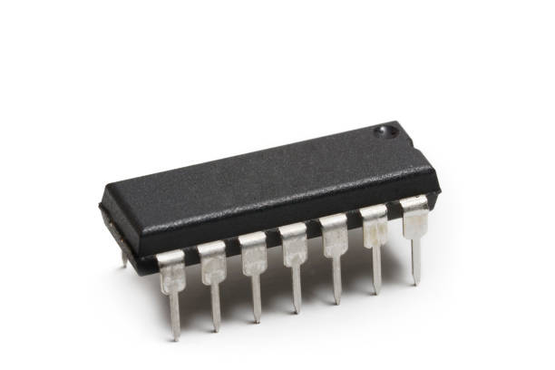istock 14 pin integrated circuit on white background and copy space 1346013153