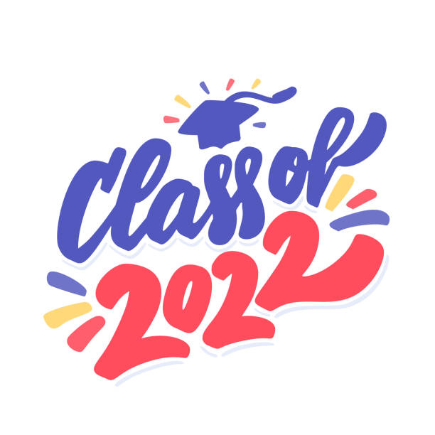 ilustrações de stock, clip art, desenhos animados e ícones de class of 2022. graduation handwritten vector banner. - 2022