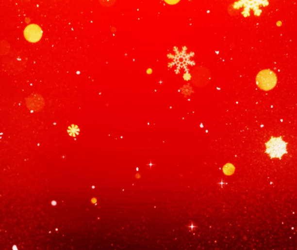 istock Christmas Red Snowflakes  And Glitter golden Background 1346014652