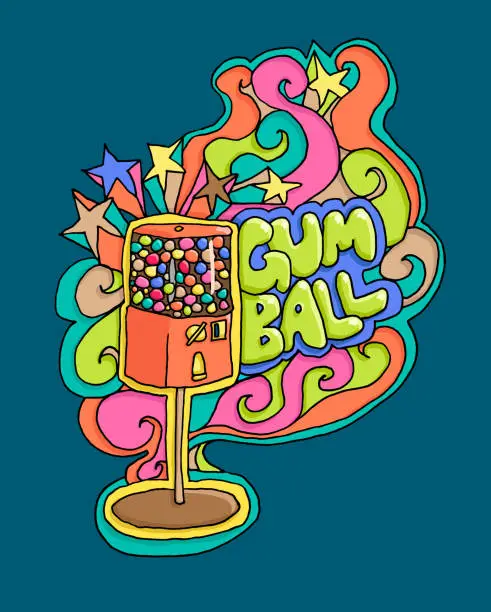 Vector illustration of Gumball Machine with Bubble Type