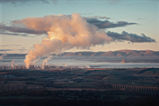 Panorama of Grangemouth petrochemical works stock photo