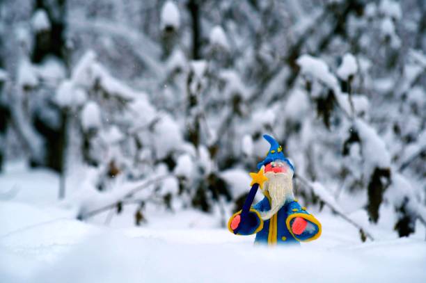 istock Figure of a wizard in the winter forest. 1346023361