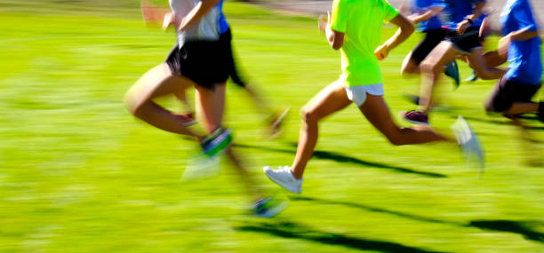 Runners running in a group