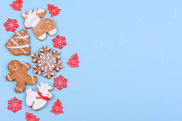istock Christmas festive gingerbread made at home on a color background 1346024450