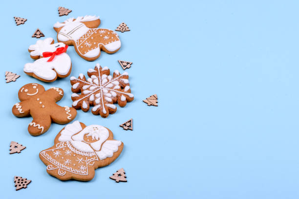 istock Christmas festive gingerbread made at home on a color background 1346024462