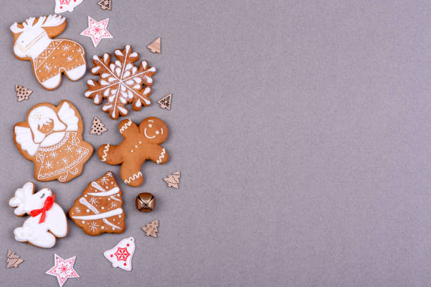 istock Christmas festive gingerbread made at home on a color background 1346024476