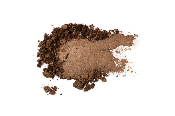 istock Eye shadow isolated on white background.Golden color crushed cosmetic. 1346026263