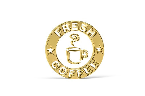 Simple, stylish and 3D coffee shop icon