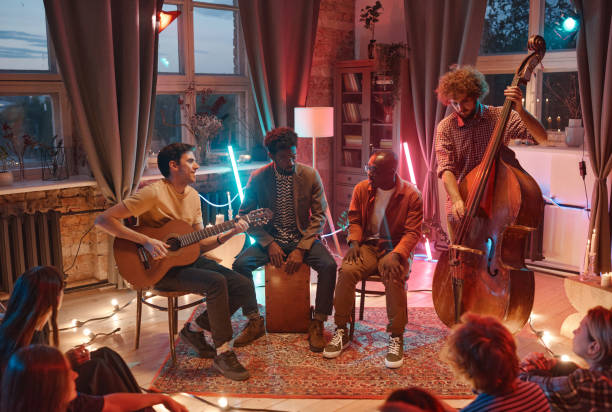 istock Musical band playing in music studio 1346027789