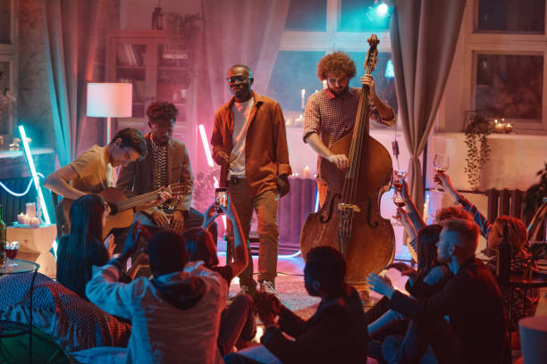 istock Music band playing in the club 1346027921