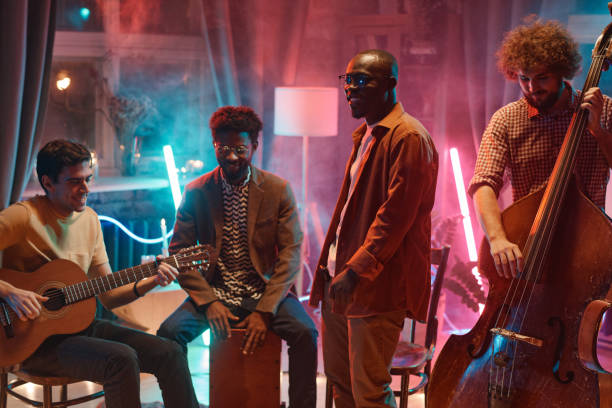 istock Music band rehearsing in the studio 1346027924