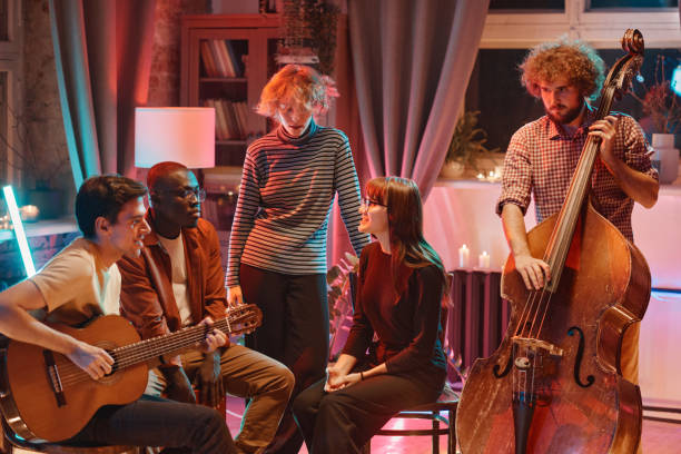 istock Musicians playing for their friends 1346028062