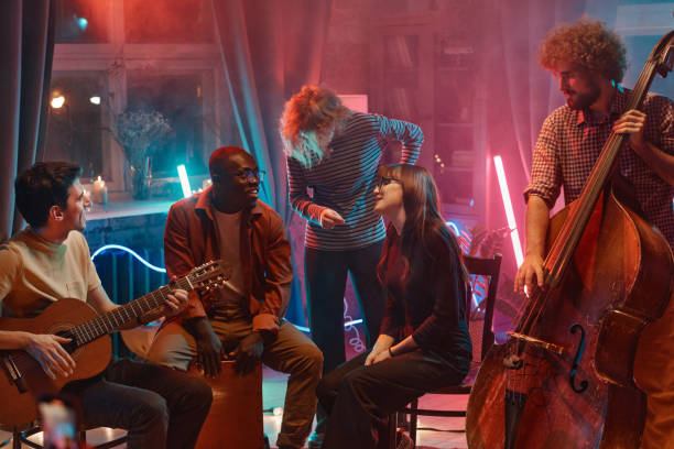 istock Musicians performing in the club 1346028089