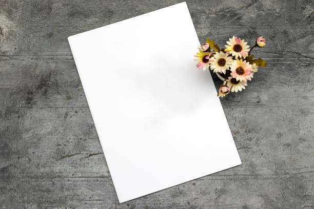 istock blank papers, billboard  for your design or your text with flowers pot 1346030779