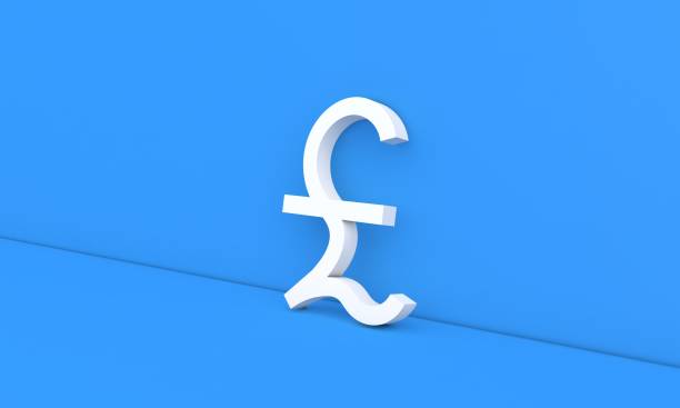 istock Pound sterling symbol on blue background. 1346033815