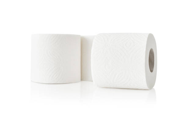 istock White toilet paper plain, on white isolated background 1346034793