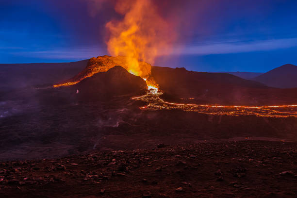 istock Volcanic eruption on Iceland 1346035383