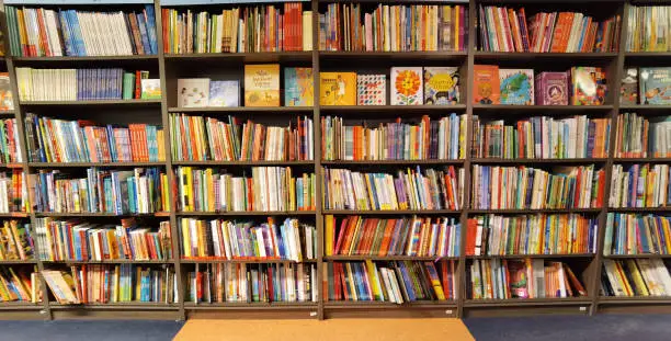 Photo of books  bookcase shop self background